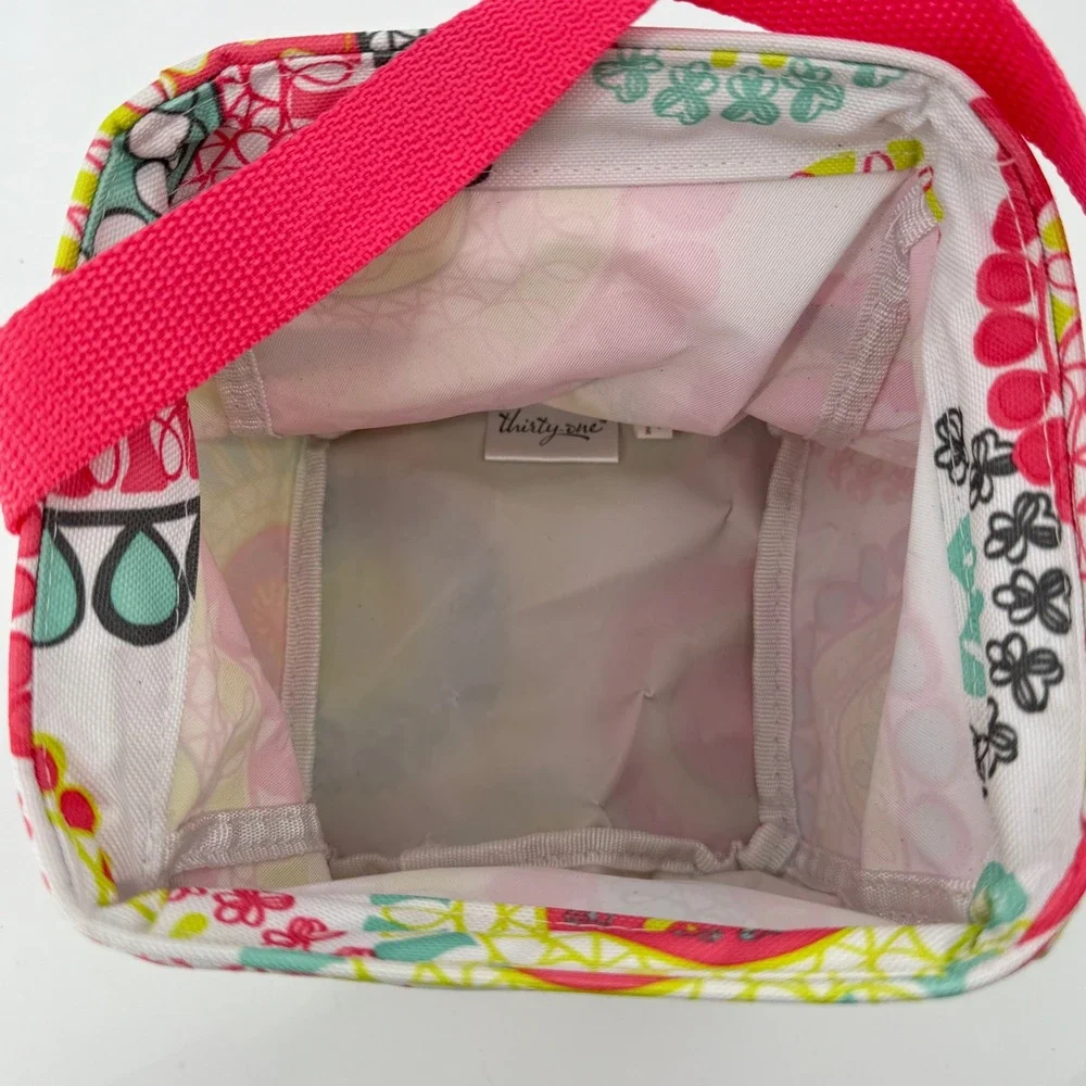 Thirty One Littles Carry All Caddy Floral Print Pink White‎ Green Mesh Pocket